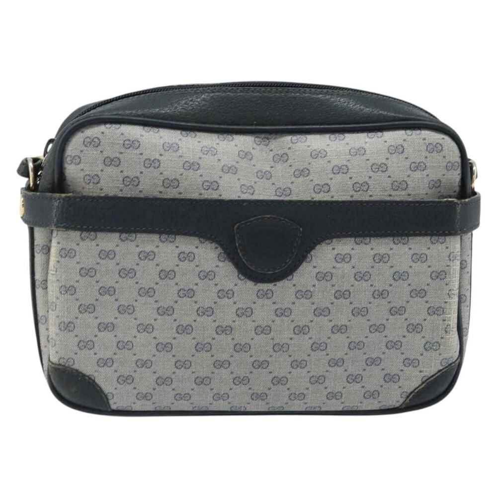Gucci Micro GG Supreme Shoulder Bag Navy Gold 007 904 Blue